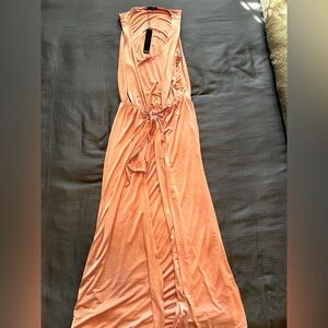 NWT! Krisa soft pink maxi dress with tie detail